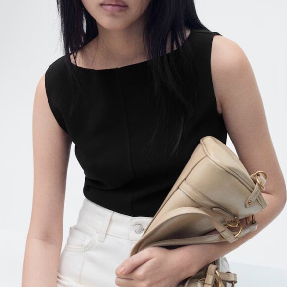 Mango Tops - Mango Boat-neck Knitted Top